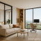 "3D render of a modern condo in 2025 with modular layout and smart design"