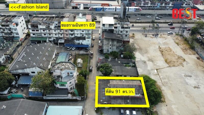 ขายที่ดินเปล่า rare item ขนาด 91 ตารางวา ซอย รามอินทรา 89 แถมบ้าน 1 หลัง เข้าซอยเพียง 50 ม. เท่านั้, Bangkok